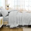 imageAndency King Size Comforter Set 7 Pieces Dark Emerald Green  Bed in a Bag King Boho Lightweight Fluffy Tufted Bedding Sets with Quilt Comforter Sheets Pillowcases ampamp ShamsLight Grey