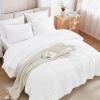 imageAndency King Size Comforter Set 7 Pieces Dark Emerald Green  Bed in a Bag King Boho Lightweight Fluffy Tufted Bedding Sets with Quilt Comforter Sheets Pillowcases ampamp ShamsWhite