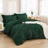 imageAndency King Size Comforter Set 7 Pieces Dark Emerald Green  Bed in a Bag King Boho Lightweight Fluffy Tufted Bedding Sets with Quilt Comforter Sheets Pillowcases ampamp ShamsEmerald Green