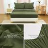 imageAndency King Size Comforter Set 7 Pieces Dark Emerald Green  Bed in a Bag King Boho Lightweight Fluffy Tufted Bedding Sets with Quilt Comforter Sheets Pillowcases ampamp ShamsOlive Green