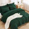 imageAndency King Size Comforter Set 7 Pieces Dark Emerald Green  Bed in a Bag King Boho Lightweight Fluffy Tufted Bedding Sets with Quilt Comforter Sheets Pillowcases ampamp ShamsEmerald Green