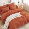 imageAndency King Size Comforter Set 7 Pieces Dark Emerald Green  Bed in a Bag King Boho Lightweight Fluffy Tufted Bedding Sets with Quilt Comforter Sheets Pillowcases ampamp ShamsBurnt Orange