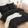 imageAndency King Size Comforter Set 7 Pieces Dark Emerald Green  Bed in a Bag King Boho Lightweight Fluffy Tufted Bedding Sets with Quilt Comforter Sheets Pillowcases ampamp ShamsBlack