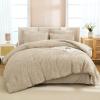 imageAndency King Size Comforter Set 7 Pieces Dark Emerald Green  Bed in a Bag King Boho Lightweight Fluffy Tufted Bedding Sets with Quilt Comforter Sheets Pillowcases ampamp ShamsKhaki