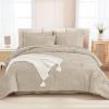 imageAndency King Size Comforter Set 7 Pieces Dark Emerald Green  Bed in a Bag King Boho Lightweight Fluffy Tufted Bedding Sets with Quilt Comforter Sheets Pillowcases ampamp ShamsOatmeal