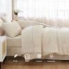 imageAndency King Size Comforter Set 7 Pieces Dark Emerald Green  Bed in a Bag King Boho Lightweight Fluffy Tufted Bedding Sets with Quilt Comforter Sheets Pillowcases ampamp ShamsBeige