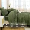imageAndency King Size Comforter Set 7 Pieces Dark Emerald Green  Bed in a Bag King Boho Lightweight Fluffy Tufted Bedding Sets with Quilt Comforter Sheets Pillowcases ampamp ShamsOlive Green