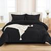 imageAndency King Size Comforter Set 7 Pieces Dark Emerald Green  Bed in a Bag King Boho Lightweight Fluffy Tufted Bedding Sets with Quilt Comforter Sheets Pillowcases ampamp ShamsBlack