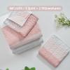 imageAndency Queen Quilt Bedding Set Beige 3 Pieces Patchwork Beige Striped Ultra Soft Lightweight Bedspreads Coverlets Set with 2 Pillow Shams for All Seasons 90quotx96quot13  Pink