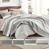 imageAndency Queen Quilt Bedding Set Beige 3 Pieces Patchwork Beige Striped Ultra Soft Lightweight Bedspreads Coverlets Set with 2 Pillow Shams for All Seasons 90quotx96quot03  Grey