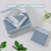 imageAndency Queen Quilt Bedding Set Beige 3 Pieces Patchwork Beige Striped Ultra Soft Lightweight Bedspreads Coverlets Set with 2 Pillow Shams for All Seasons 90quotx96quot31  Misty Blue