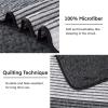 imageAndency Queen Quilt Bedding Set Beige 3 Pieces Patchwork Beige Striped Ultra Soft Lightweight Bedspreads Coverlets Set with 2 Pillow Shams for All Seasons 90quotx96quot02  Black and White