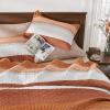 imageAndency Queen Quilt Bedding Set Beige 3 Pieces Patchwork Beige Striped Ultra Soft Lightweight Bedspreads Coverlets Set with 2 Pillow Shams for All Seasons 90quotx96quot10  Orange