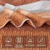 imageAndency Queen Quilt Bedding Set Beige 3 Pieces Patchwork Beige Striped Ultra Soft Lightweight Bedspreads Coverlets Set with 2 Pillow Shams for All Seasons 90quotx96quot10  Orange