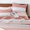 imageAndency Queen Quilt Bedding Set Beige 3 Pieces Patchwork Beige Striped Ultra Soft Lightweight Bedspreads Coverlets Set with 2 Pillow Shams for All Seasons 90quotx96quot23  Blush Pink