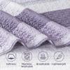 imageAndency Queen Quilt Bedding Set Beige 3 Pieces Patchwork Beige Striped Ultra Soft Lightweight Bedspreads Coverlets Set with 2 Pillow Shams for All Seasons 90quotx96quot22  Grayish Purple