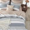 imageAndency Queen Quilt Bedding Set Beige 3 Pieces Patchwork Beige Striped Ultra Soft Lightweight Bedspreads Coverlets Set with 2 Pillow Shams for All Seasons 90quotx96quot03  Grey