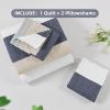 imageAndency Queen Quilt Bedding Set Beige 3 Pieces Patchwork Beige Striped Ultra Soft Lightweight Bedspreads Coverlets Set with 2 Pillow Shams for All Seasons 90quotx96quot24  Yellow Blue