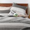 imageAndency Queen Quilt Bedding Set Beige 3 Pieces Patchwork Beige Striped Ultra Soft Lightweight Bedspreads Coverlets Set with 2 Pillow Shams for All Seasons 90quotx96quot19  Dark Grey