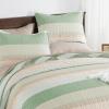 imageAndency Queen Quilt Bedding Set Beige 3 Pieces Patchwork Beige Striped Ultra Soft Lightweight Bedspreads Coverlets Set with 2 Pillow Shams for All Seasons 90quotx96quot36  Mint Pink