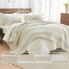 imageAndency Queen Quilt Bedding Set Beige 3 Pieces Patchwork Beige Striped Ultra Soft Lightweight Bedspreads Coverlets Set with 2 Pillow Shams for All Seasons 90quotx96quot05  Beige