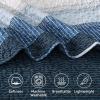 imageAndency Queen Quilt Bedding Set Beige 3 Pieces Patchwork Beige Striped Ultra Soft Lightweight Bedspreads Coverlets Set with 2 Pillow Shams for All Seasons 90quotx96quot06  Navy Blue