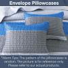 imageAndency Queen Quilt Bedding Set Beige 3 Pieces Patchwork Beige Striped Ultra Soft Lightweight Bedspreads Coverlets Set with 2 Pillow Shams for All Seasons 90quotx96quot07  Gray Blue