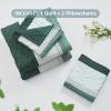 imageAndency Queen Quilt Bedding Set Beige 3 Pieces Patchwork Beige Striped Ultra Soft Lightweight Bedspreads Coverlets Set with 2 Pillow Shams for All Seasons 90quotx96quot09  Emerald Green