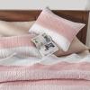 imageAndency Queen Quilt Bedding Set Beige 3 Pieces Patchwork Beige Striped Ultra Soft Lightweight Bedspreads Coverlets Set with 2 Pillow Shams for All Seasons 90quotx96quot13  Pink