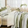 imageAndency Queen Quilt Bedding Set Beige 3 Pieces Patchwork Beige Striped Ultra Soft Lightweight Bedspreads Coverlets Set with 2 Pillow Shams for All Seasons 90quotx96quot17  Olive