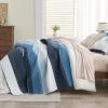 imageAndency Queen Quilt Bedding Set Beige 3 Pieces Patchwork Beige Striped Ultra Soft Lightweight Bedspreads Coverlets Set with 2 Pillow Shams for All Seasons 90quotx96quot06  Navy Blue