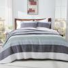 imageAndency Queen Quilt Bedding Set Beige 3 Pieces Patchwork Beige Striped Ultra Soft Lightweight Bedspreads Coverlets Set with 2 Pillow Shams for All Seasons 90quotx96quot01  Sage Green