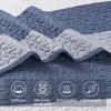 imageAndency Queen Quilt Bedding Set Beige 3 Pieces Patchwork Beige Striped Ultra Soft Lightweight Bedspreads Coverlets Set with 2 Pillow Shams for All Seasons 90quotx96quot18  Mineral Blue