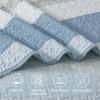 imageAndency Queen Quilt Bedding Set Beige 3 Pieces Patchwork Beige Striped Ultra Soft Lightweight Bedspreads Coverlets Set with 2 Pillow Shams for All Seasons 90quotx96quot31  Misty Blue