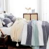 imageAndency Queen Quilt Bedding Set Beige 3 Pieces Patchwork Beige Striped Ultra Soft Lightweight Bedspreads Coverlets Set with 2 Pillow Shams for All Seasons 90quotx96quot01  Sage Green