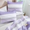 imageAndency Queen Quilt Bedding Set Beige 3 Pieces Patchwork Beige Striped Ultra Soft Lightweight Bedspreads Coverlets Set with 2 Pillow Shams for All Seasons 90quotx96quot15  Lavender