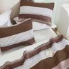 imageAndency Queen Quilt Bedding Set Beige 3 Pieces Patchwork Beige Striped Ultra Soft Lightweight Bedspreads Coverlets Set with 2 Pillow Shams for All Seasons 90quotx96quot14  Brown