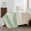 imageAndency Queen Quilt Bedding Set Beige 3 Pieces Patchwork Beige Striped Ultra Soft Lightweight Bedspreads Coverlets Set with 2 Pillow Shams for All Seasons 90quotx96quot36  Mint Pink