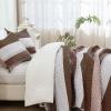 imageAndency Queen Quilt Bedding Set Beige 3 Pieces Patchwork Beige Striped Ultra Soft Lightweight Bedspreads Coverlets Set with 2 Pillow Shams for All Seasons 90quotx96quot14  Brown