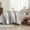 imageAndency Queen Quilt Bedding Set Beige 3 Pieces Patchwork Beige Striped Ultra Soft Lightweight Bedspreads Coverlets Set with 2 Pillow Shams for All Seasons 90quotx96quot03  Grey