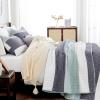imageAndency Queen Quilt Bedding Set Beige 3 Pieces Patchwork Beige Striped Ultra Soft Lightweight Bedspreads Coverlets Set with 2 Pillow Shams for All Seasons 90quotx96quot01  Sage Green