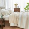 imageAndency Queen Quilt Bedding Set Beige 3 Pieces Patchwork Beige Striped Ultra Soft Lightweight Bedspreads Coverlets Set with 2 Pillow Shams for All Seasons 90quotx96quot05  Beige