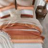 imageAndency Queen Quilt Bedding Set Beige 3 Pieces Patchwork Beige Striped Ultra Soft Lightweight Bedspreads Coverlets Set with 2 Pillow Shams for All Seasons 90quotx96quot10  Orange