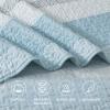imageAndency Queen Quilt Bedding Set Beige 3 Pieces Patchwork Beige Striped Ultra Soft Lightweight Bedspreads Coverlets Set with 2 Pillow Shams for All Seasons 90quotx96quot21  Aqua Blue