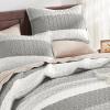 imageAndency Queen Quilt Bedding Set Beige 3 Pieces Patchwork Beige Striped Ultra Soft Lightweight Bedspreads Coverlets Set with 2 Pillow Shams for All Seasons 90quotx96quot03  Grey