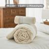 imageAndency Queen Quilt Bedding Set Beige 3 Pieces Patchwork Beige Striped Ultra Soft Lightweight Bedspreads Coverlets Set with 2 Pillow Shams for All Seasons 90quotx96quot05  Beige