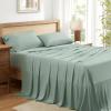 imageAndency Queen Sheets Set 100 Viscose Derived from Bamboo Cooling Summer Bed Sheets Queen Size Deep Pocket Up to 16quot Silky Soft Sheets Hotel Bedding Sheets ampamp Pillowcases Dark Emerald GreenSage Green