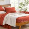imageAndency Queen Sheets Set 100 Viscose Derived from Bamboo Cooling Summer Bed Sheets Queen Size Deep Pocket Up to 16quot Silky Soft Sheets Hotel Bedding Sheets ampamp Pillowcases Dark Emerald GreenOrange