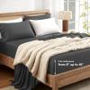 imageAndency Queen Sheets Set 100 Viscose Derived from Bamboo Cooling Summer Bed Sheets Queen Size Deep Pocket Up to 16quot Silky Soft Sheets Hotel Bedding Sheets ampamp Pillowcases Dark Emerald GreenDark Grey