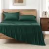 imageAndency Queen Sheets Set 100 Viscose Derived from Bamboo Cooling Summer Bed Sheets Queen Size Deep Pocket Up to 16quot Silky Soft Sheets Hotel Bedding Sheets ampamp Pillowcases Dark Emerald GreenEmerald Green